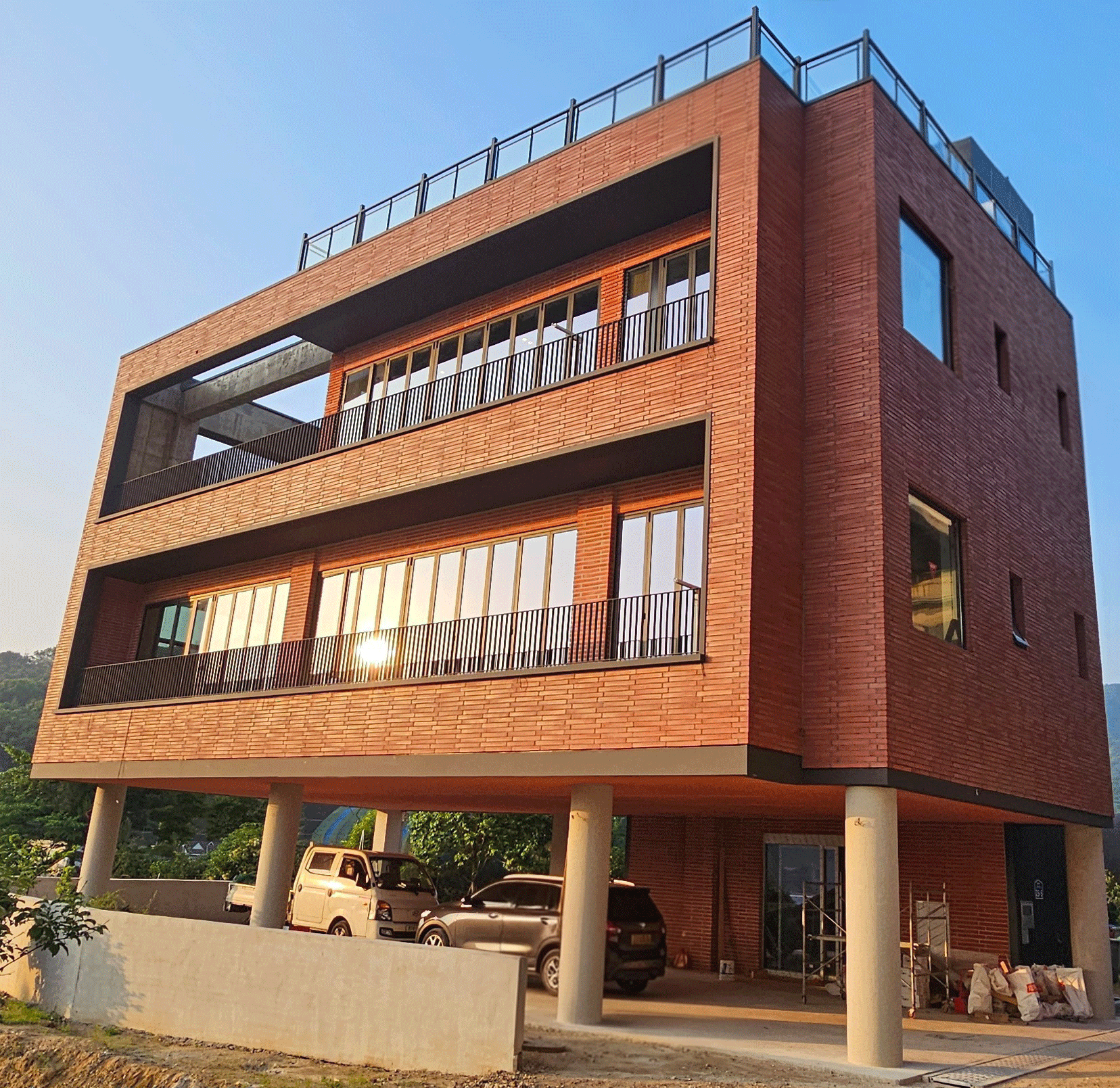 Modern brick building exterior